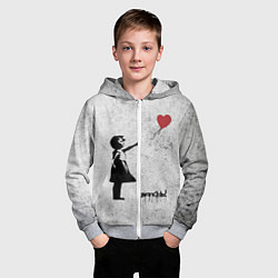 Толстовка на молнии детская Бэнкси Всегда есть надежда There is Always Hope Ba, цвет: 3D-меланж — фото 2