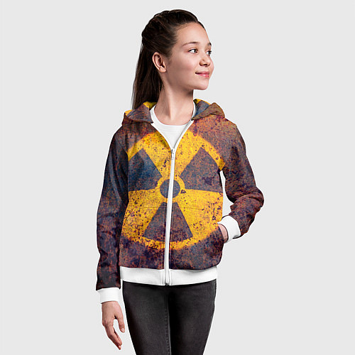 Детская толстовка на молнии Радиактивно! / 3D-Белый – фото 4