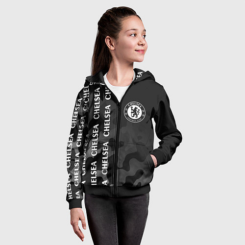 Детская толстовка на молнии ЧЕЛСИ Милитари / 3D-Черный – фото 4