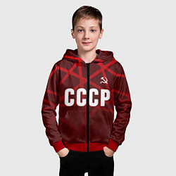 Толстовка на молнии детская СССР КРАСНЫЕ ЛИНИИ, цвет: 3D-красный — фото 2