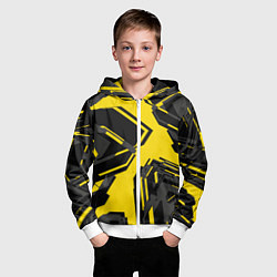 Толстовка на молнии детская Абстракция Город, цвет: 3D-белый — фото 2