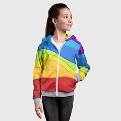 Толстовка на молнии детская Fashion pattern 2022 Wave, цвет: 3D-меланж — фото 2