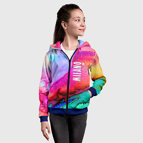 Детская толстовка на молнии Milano Fashion pattern / 3D-Синий – фото 4