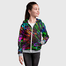 Толстовка на молнии детская Neon pattern Vanguard, цвет: 3D-меланж — фото 2