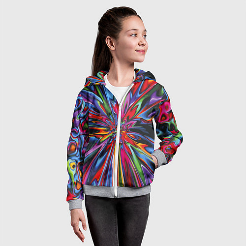 Детская толстовка на молнии Color pattern Impressionism / 3D-Меланж – фото 4