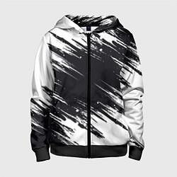 Толстовка на молнии детская БЕЛАЯ КРАСКА БРЫЗГИ, цвет: 3D-черный
