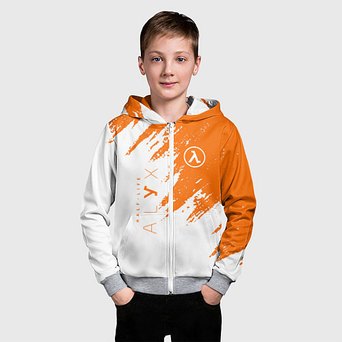 Детская толстовка на молнии Half-life texture / 3D-Меланж – фото 3