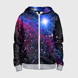 Толстовка на молнии детская Открытый космос Star Neon, цвет: 3D-меланж