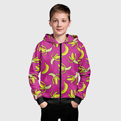 Толстовка на молнии детская Banana pattern Summer Color, цвет: 3D-черный — фото 2