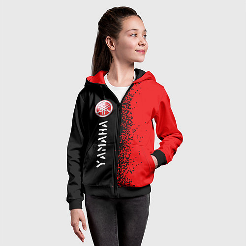 Детская толстовка на молнии YAMAHA Yamaha - Спрей / 3D-Черный – фото 4