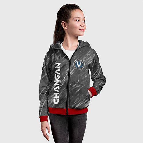 Детская толстовка на молнии ЧАНГАН МРАМОР CHANGAN / 3D-Красный – фото 4