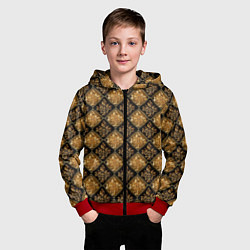 Толстовка на молнии детская Классический узор - ромбы, цвет: 3D-красный — фото 2