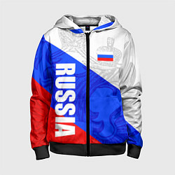 Детская толстовка на молнии RUSSIA - SPORTWEAR - ТРИКОЛОР