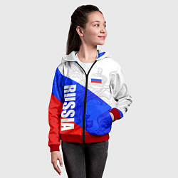 Толстовка на молнии детская RUSSIA - SPORTWEAR - ТРИКОЛОР, цвет: 3D-красный — фото 2