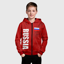 Толстовка на молнии детская RUSSIA - RED EDITION - SPORTWEAR, цвет: 3D-красный — фото 2