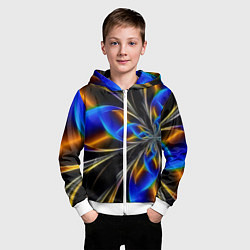 Толстовка на молнии детская Neon vanguard pattern Fashion 2023, цвет: 3D-белый — фото 2