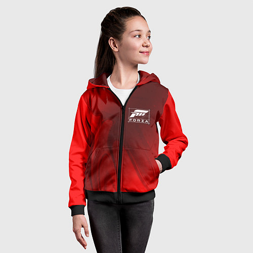 Детская толстовка на молнии FORZA HORIZON - Арт / 3D-Черный – фото 4