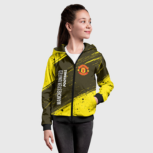 Детская толстовка на молнии MANCHESTER UNITED Football - Краска / 3D-Черный – фото 4