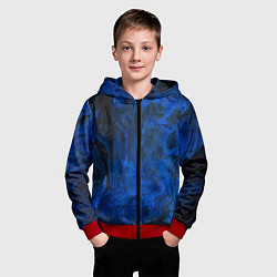 Толстовка на молнии детская Синий абстрактный дым, цвет: 3D-красный — фото 2