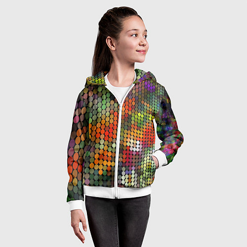 Детская толстовка на молнии Диско шар / 3D-Белый – фото 4