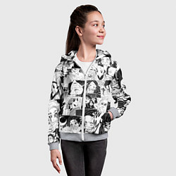 Толстовка на молнии детская Клинок рассекающий демонов паттерн, цвет: 3D-меланж — фото 2