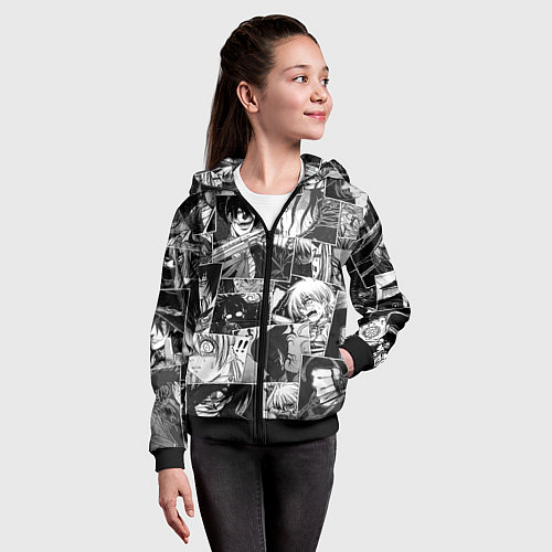 Детская толстовка на молнии Хэллсинг паттерн Hellsing / 3D-Черный – фото 4