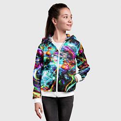 Толстовка на молнии детская Красочный космос, цвет: 3D-белый — фото 2