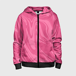 Толстовка на молнии детская РОЗОВЫЕ РАЗВОДЫ КРАСКИ МРАМОРНЫЙ, цвет: 3D-черный