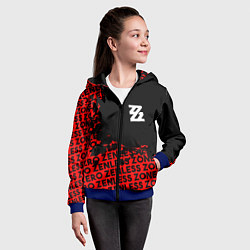 Толстовка на молнии детская Zenless Zone Zero капля арт, цвет: 3D-синий — фото 2