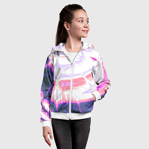 Детская толстовка на молнии Тай-дай Абстракция Tie-Dye / 3D-Белый – фото 4