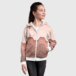 Толстовка на молнии детская Hexagon Minimal, цвет: 3D-белый — фото 2