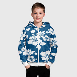 Толстовка на молнии детская Цветочный паттерн Минимализм, цвет: 3D-белый — фото 2
