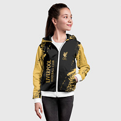 Толстовка на молнии детская Liverpool гранж, цвет: 3D-белый — фото 2