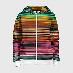 Детская толстовка на молнии Multicolored thin stripes Разноцветные полосы