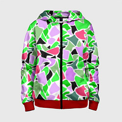 Детская толстовка на молнии Abstract pattern green pink spots