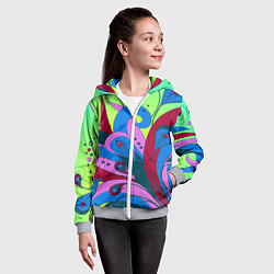 Толстовка на молнии детская Хвост жар-птицы, цвет: 3D-меланж — фото 2