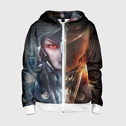 Толстовка на молнии детская METAL GEAR RISING САМУРАЙ, цвет: 3D-белый