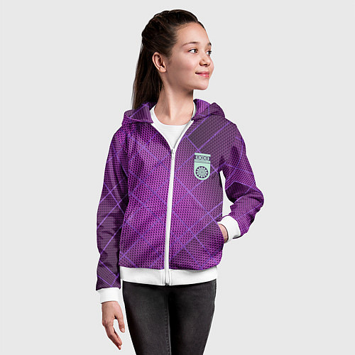 Детская толстовка на молнии Фанат ФК Уфа / 3D-Белый – фото 4