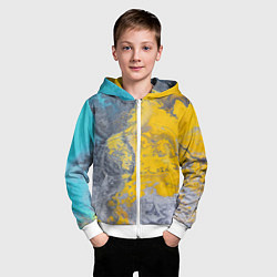 Толстовка на молнии детская Извержение Красок, цвет: 3D-белый — фото 2