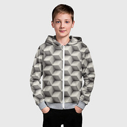 Толстовка на молнии детская 3D Куб Оптическая иллюзия 3D Cube, цвет: 3D-меланж — фото 2