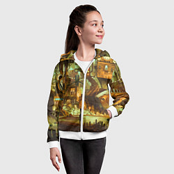 Толстовка на молнии детская Cool Steampunk painting, цвет: 3D-белый — фото 2