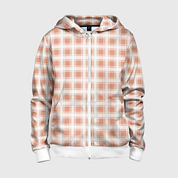 Детская толстовка на молнии Light beige plaid fashionable checkered pattern