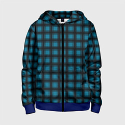 Детская толстовка на молнии Black and blue plaid