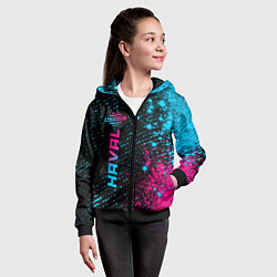 Толстовка на молнии детская Haval - Neon Gradient, цвет: 3D-черный — фото 2