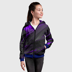 Толстовка на молнии детская Geometry Черный и фиолетовый, цвет: 3D-синий — фото 2