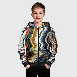 Толстовка на молнии детская Glitch pattern - fashion trend, цвет: 3D-черный — фото 2