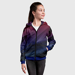 Толстовка на молнии детская Geometry violet dark, цвет: 3D-синий — фото 2
