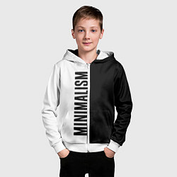 Толстовка на молнии детская MINIMALISM - BLACK AND WHITE, цвет: 3D-белый — фото 2