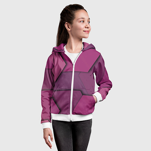 Детская толстовка на молнии Геометрические фигуры в движении / 3D-Белый – фото 4