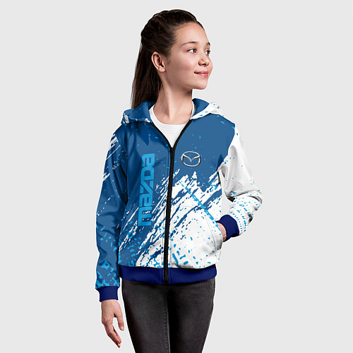 Детская толстовка на молнии Mazda - краска / 3D-Синий – фото 4